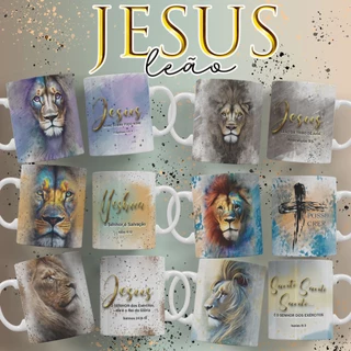 Caneca Evangélica Jesus Leão De Judá Yeshua Salmo 23 Personalizada 325 ml