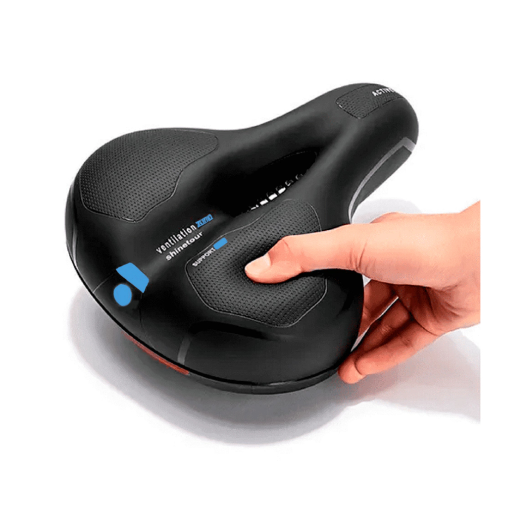 Banco Selim 2 Molas Mega Soft Vazado Confortável Largo Com Refletor Elastomero