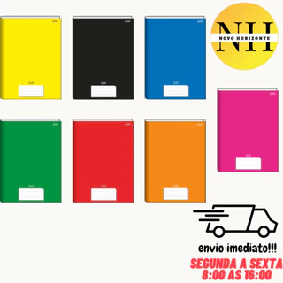 Kit 5 Caderno Brochura PEQUENO 96 folhas capa dura Jandaia Brochurao