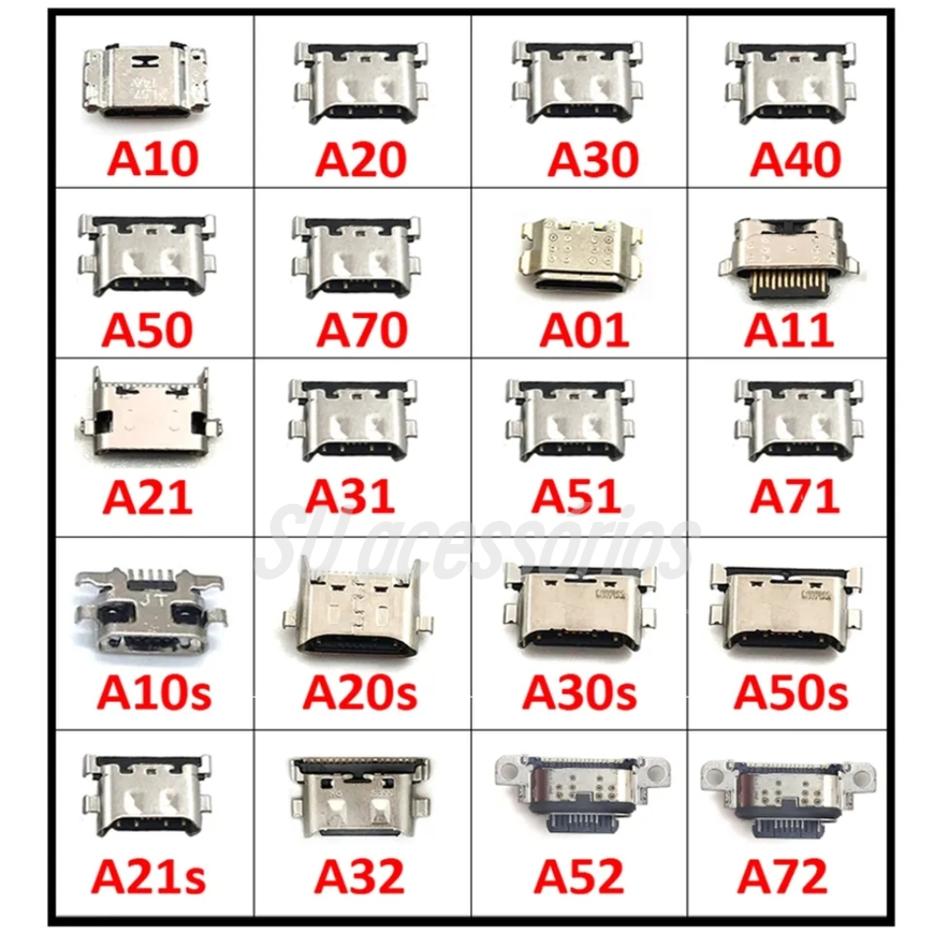 Conector de Carregamento Type-C Para Celular Samsug A52/A72 / 1Peça