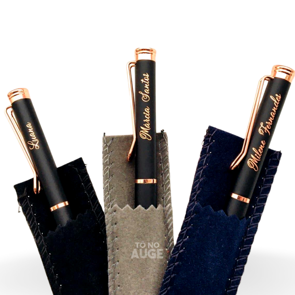 Kit 10 Caneta Metal Personalizada a Laser com seu Nome Frase ou Logo ...