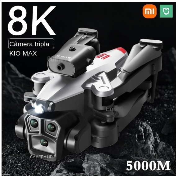 Xiaomi K10 MAX fibra de carbono drone de alta definição 8K três câmeras profissionais de prevenção de obstáculos fotografia aérea quadcopter brushless enviado do Brasil