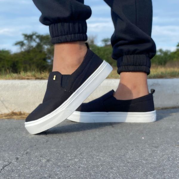 Tenis Feminino Slip-on Confortável Donna Santa Cinza