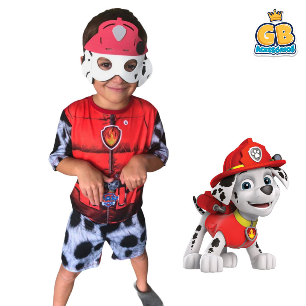Fantasia Roupa Patrulha Canina Infantil Marshall Menino Festas ...