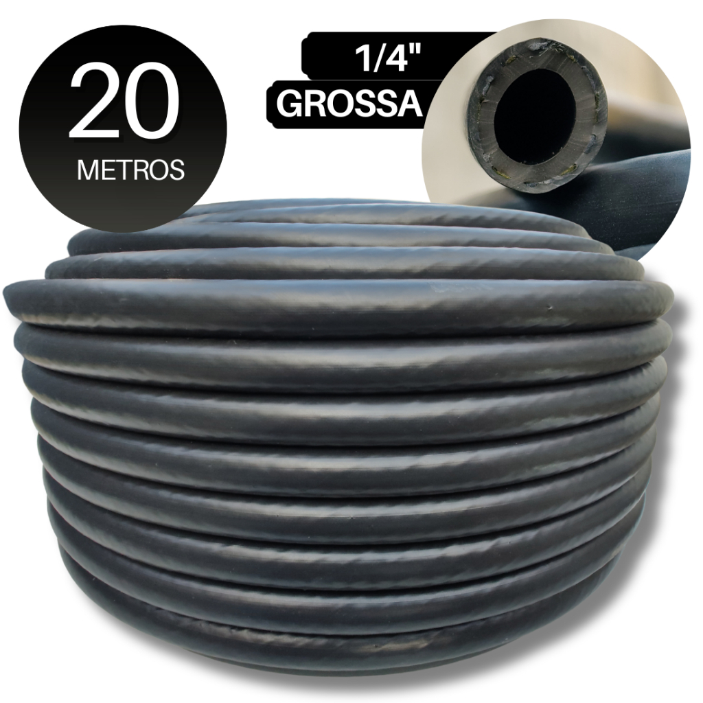 Mangueira de compressor 1/4 Alta Pressão Água/ar Comprimido 300 Psi - 20 metros