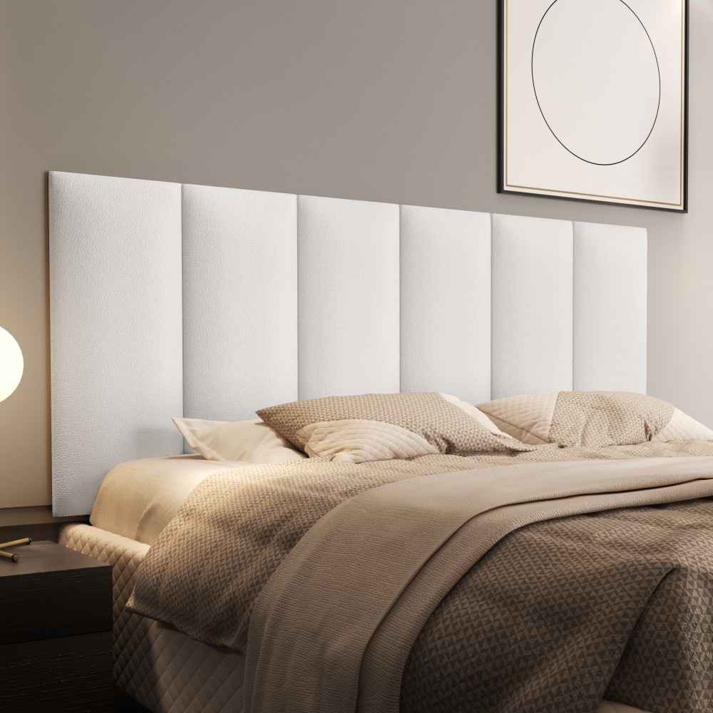 Painel de Cabeceira Para Cama Box Casal quarto moderno branco | Shopee ...