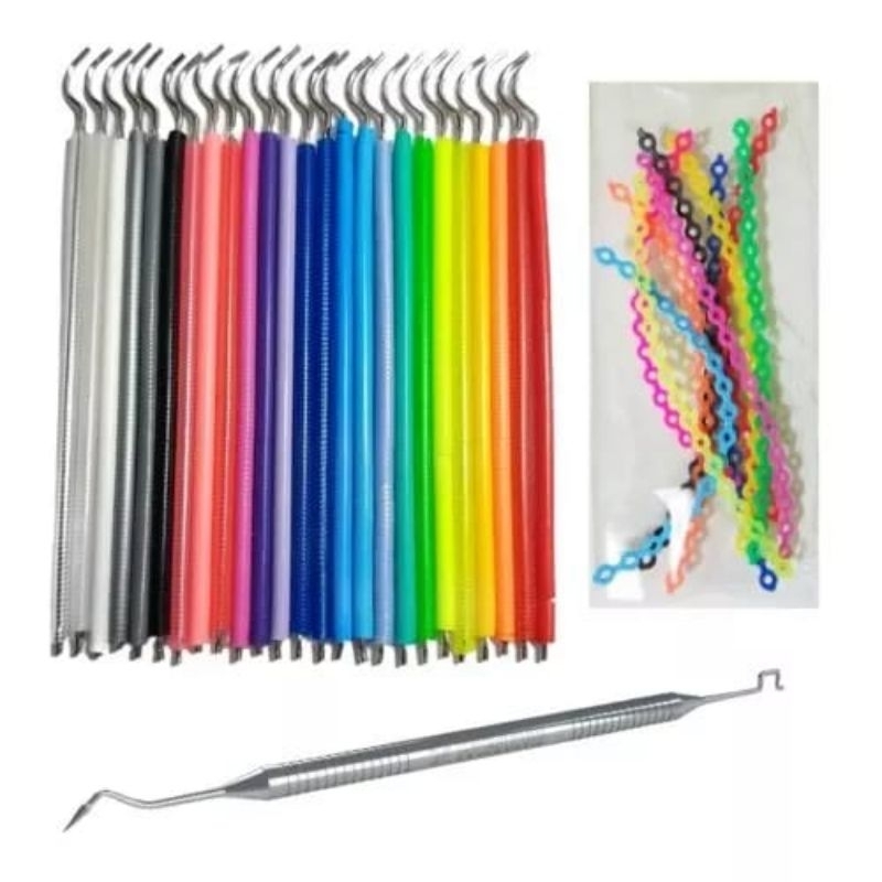 kit 500 Borrachinha De Aparelho Ortodôntico+ 10 Trançada Corrente 5 ...