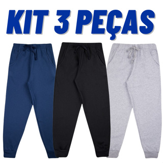 Kit 3 Calça Infantil moletom Uniforme Roupa Infantil Menino ou Menina 4 AO 14