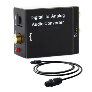 Conversor Audio Digital Toslink Óptico P/ Analógico Rca Coaxial + Cabo Optico