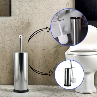 Escova Sanitário De Inox Com Suporte Limpa Vaso Privada