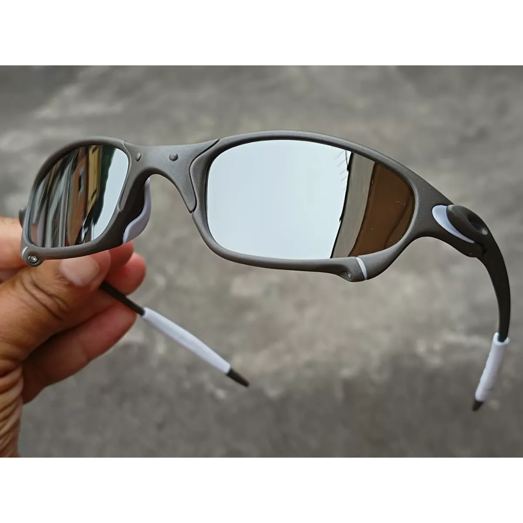 Óculos Juliete Metal Premium Lentes Prata C/ Borracha branca