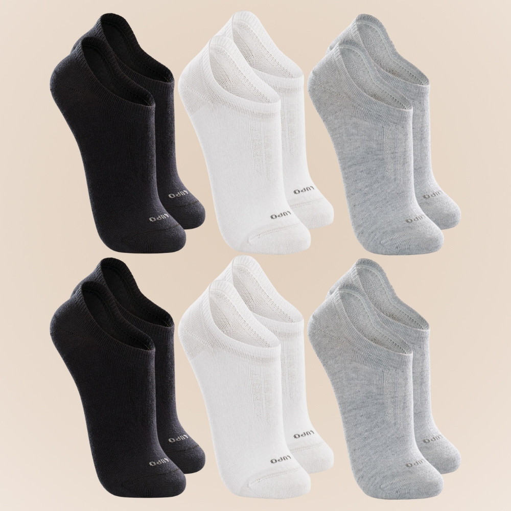 Kit De 6 Pares Meias Cano Invisível Lupo Sport Algodão Soquete Sapatilha Unissex