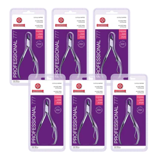 KIT 6 Alicate De Cutícula Mundial Aço Inox 777 P/ Manicure