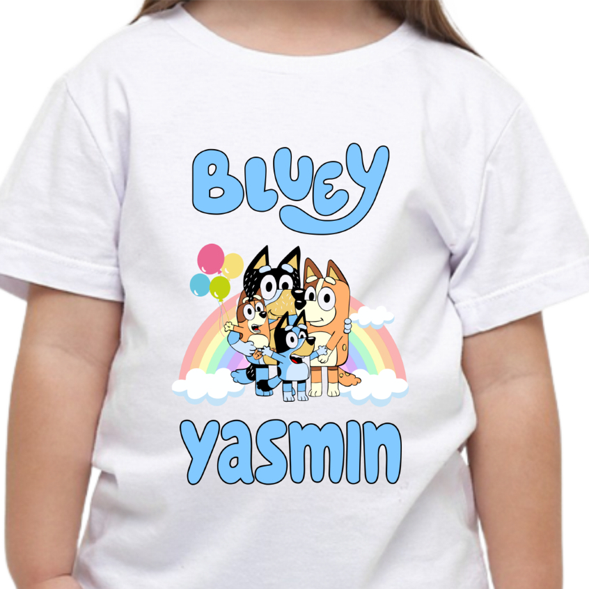 Camiseta bluey e bingo