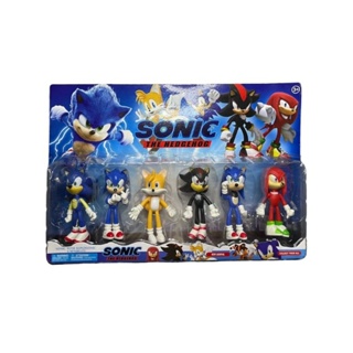 Kit 5 Bonecos Sonic X Coleção Brinquedo + Boné + Cards