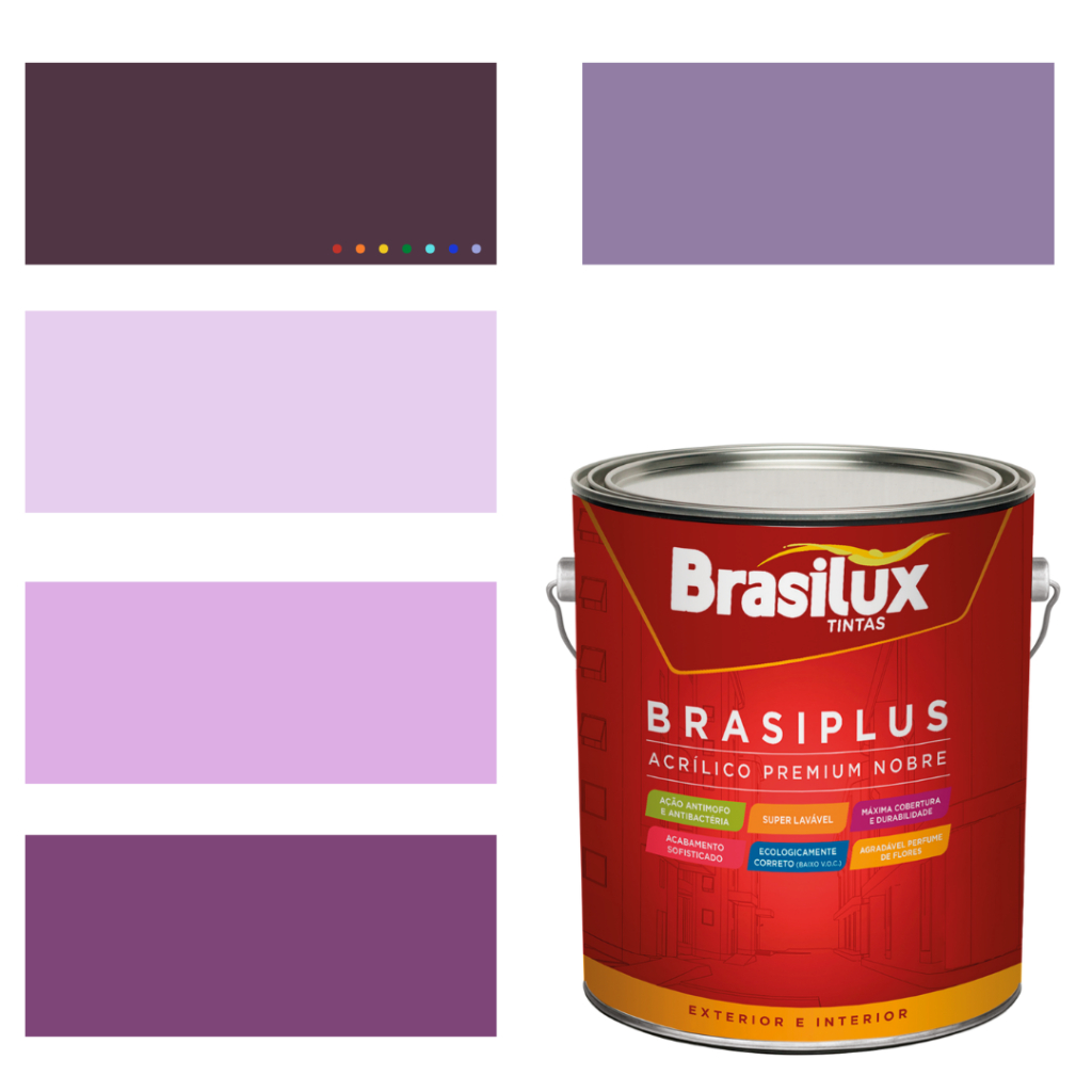 Tinta de Parede Roxa 800ml Super Lavável Antimofo Brasiplus Fosca ...