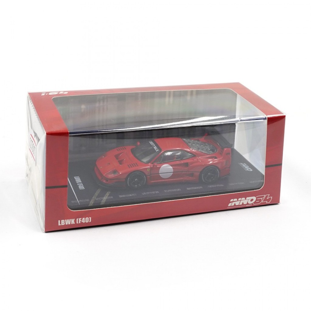 Inno64 IN64-F40LBWK-RED 1/64 LBWK FERRARI F40 Escala DIECAST