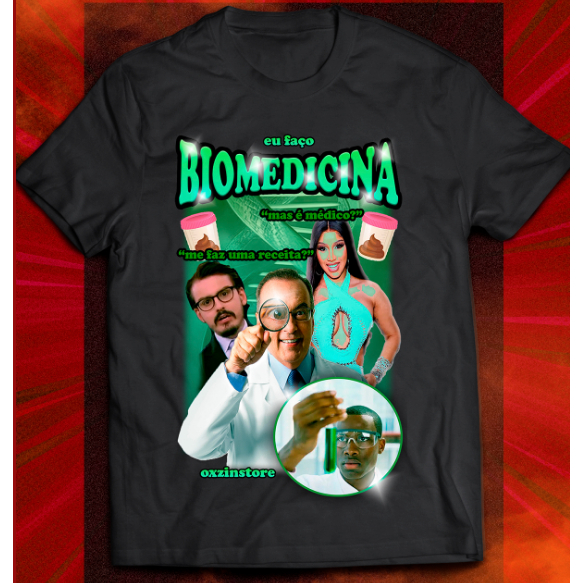 CAMISETA CURSO FACULDADE BIOMEDICINA