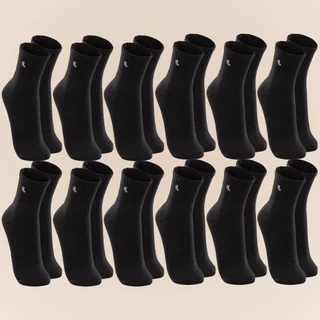 Kit Com 12 Pares Cano Médio Meias Lupo Original Algodão Unissex Masculino E Feminino