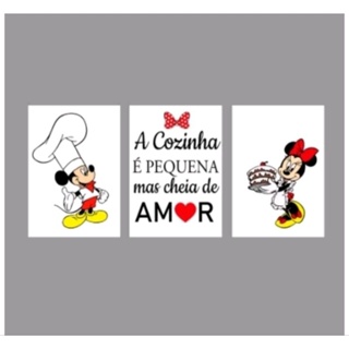 kit quadro decorativo Mickey e minnie cozinha