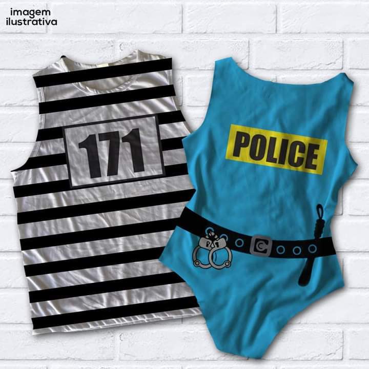 Kit Casal Abada, Fantasia, policia e ladrão