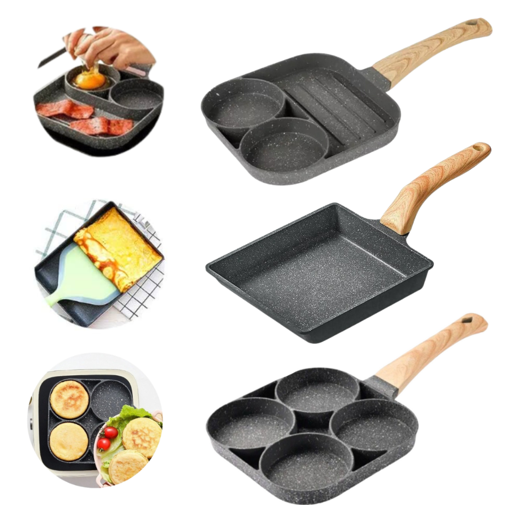 1 Peça, Frigideira, Frigideira Com 2/3 Compartimentos, Frigideira  Multifuncional Para Panquecas Com Alça, Frigideira Para Omelete  Antiaderente, Frigideira Para Omelete, Hambúrguer, Panqueca Para Café Da  Manhã, Material De Cozinha, Material De Volta