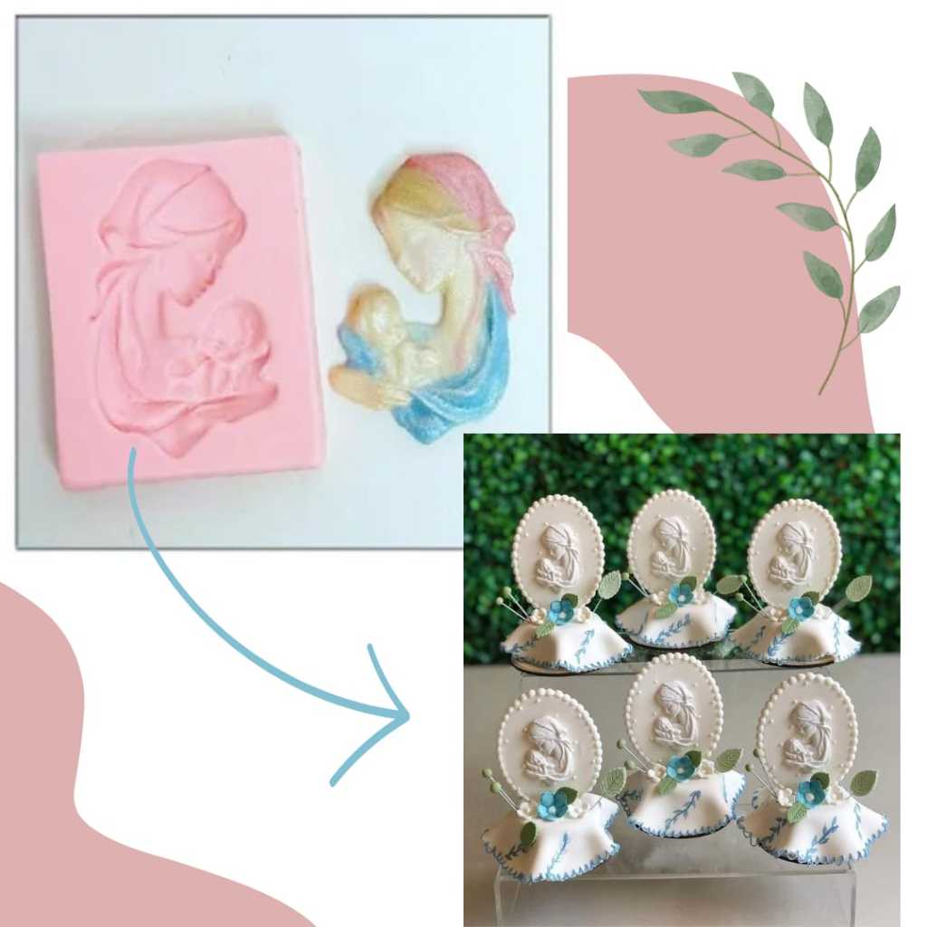 Molde de silicone para pasta americana de leite biscuit Religião