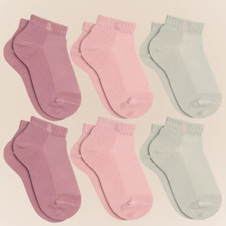 Kit De 6 Pares Meias Lupo Kids Infantil Cano Curto Algodão Tamanho 24 ao 35