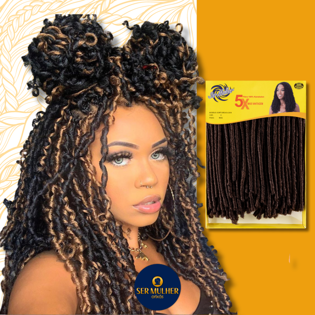 Soft Dread Lock 400g Ser Mulher Fibras Soft Dread Fibra Kanekalon