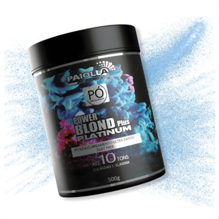 Pó Descolorante Azul Paiolla Power Blond Platinum 10 Tons Não levanta Pó Para Luzes No Cabelo Decolore Pelo Loiro Descolorir Platinado Clarear Pelos Mechas Bleach Ombré Hair
