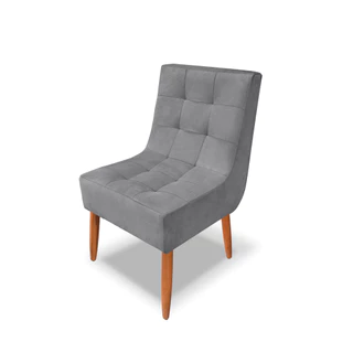 Cadeira Suede Cinza Decoração Para Sala de Estar e Jantar
