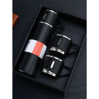 Kit Garrafa Squeeze Fosco Térmica Aço Inox Com Copo Stainless Steel Top TOP