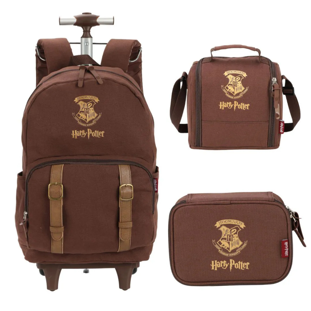 Kit Mochila de Rodinhas + Estojo + Lancheira Harry Potter - Luxcel ...