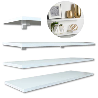Kit PRATELEIRAS BRANCAS 70x20cm + Suporte de instalação - Decoração, quarto, Rack suspenso, escritório, sala