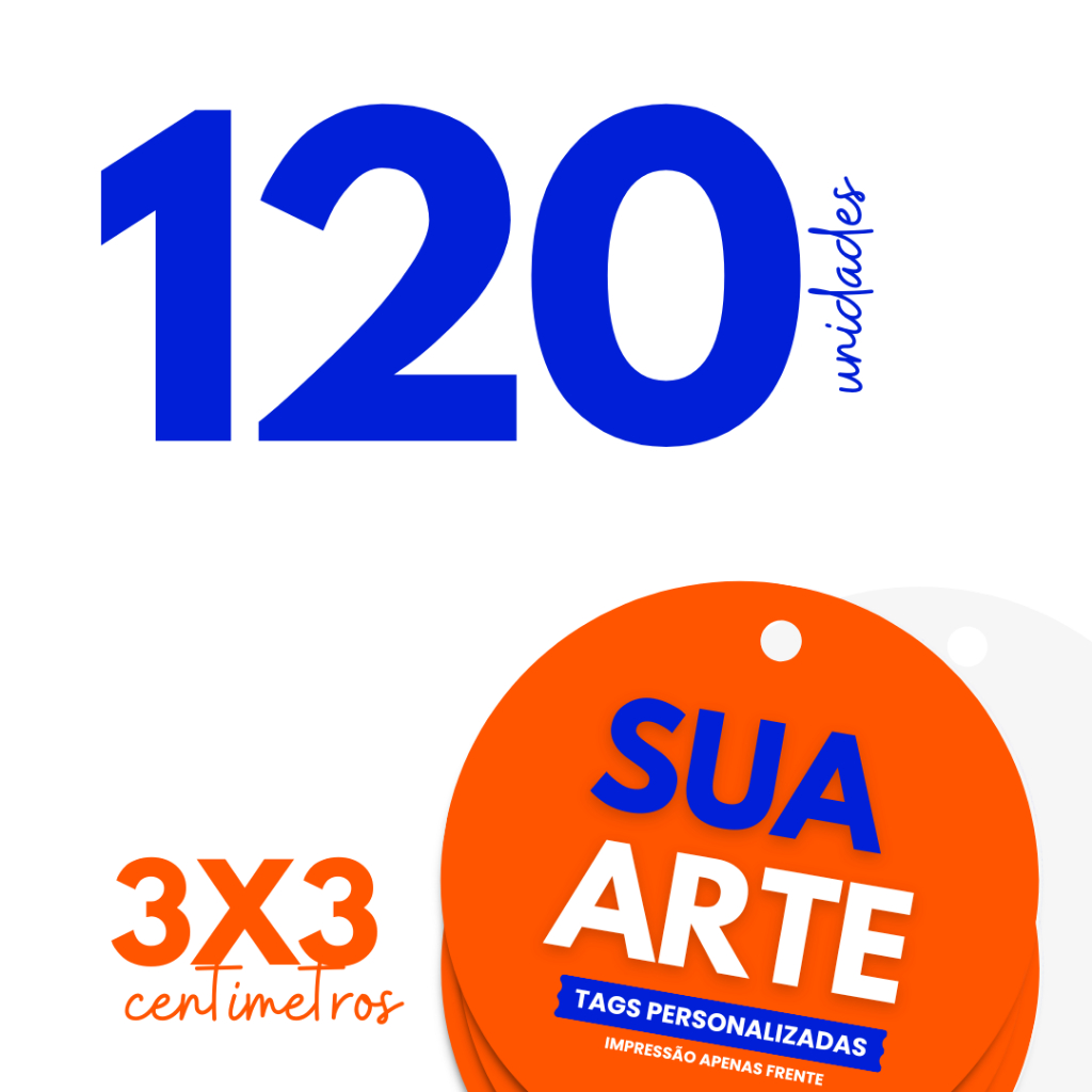 120 uni TAG 3x3cm REDONDO PERSONALIZADO - Couché Brilho 250g -FRENTE ...