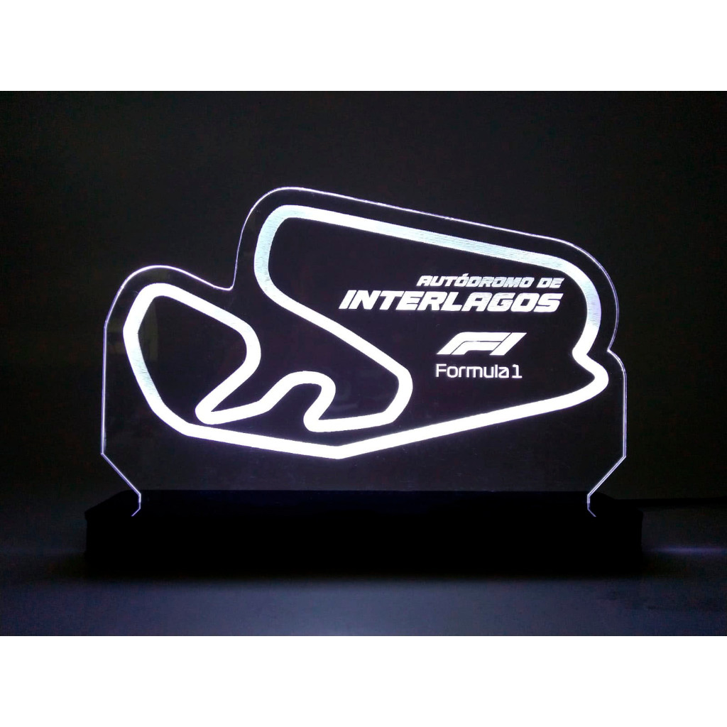 LUMINARIA LED 3D INTERLAGOS FORMULA 1 F1 COM FONTE | Shopee Brasil