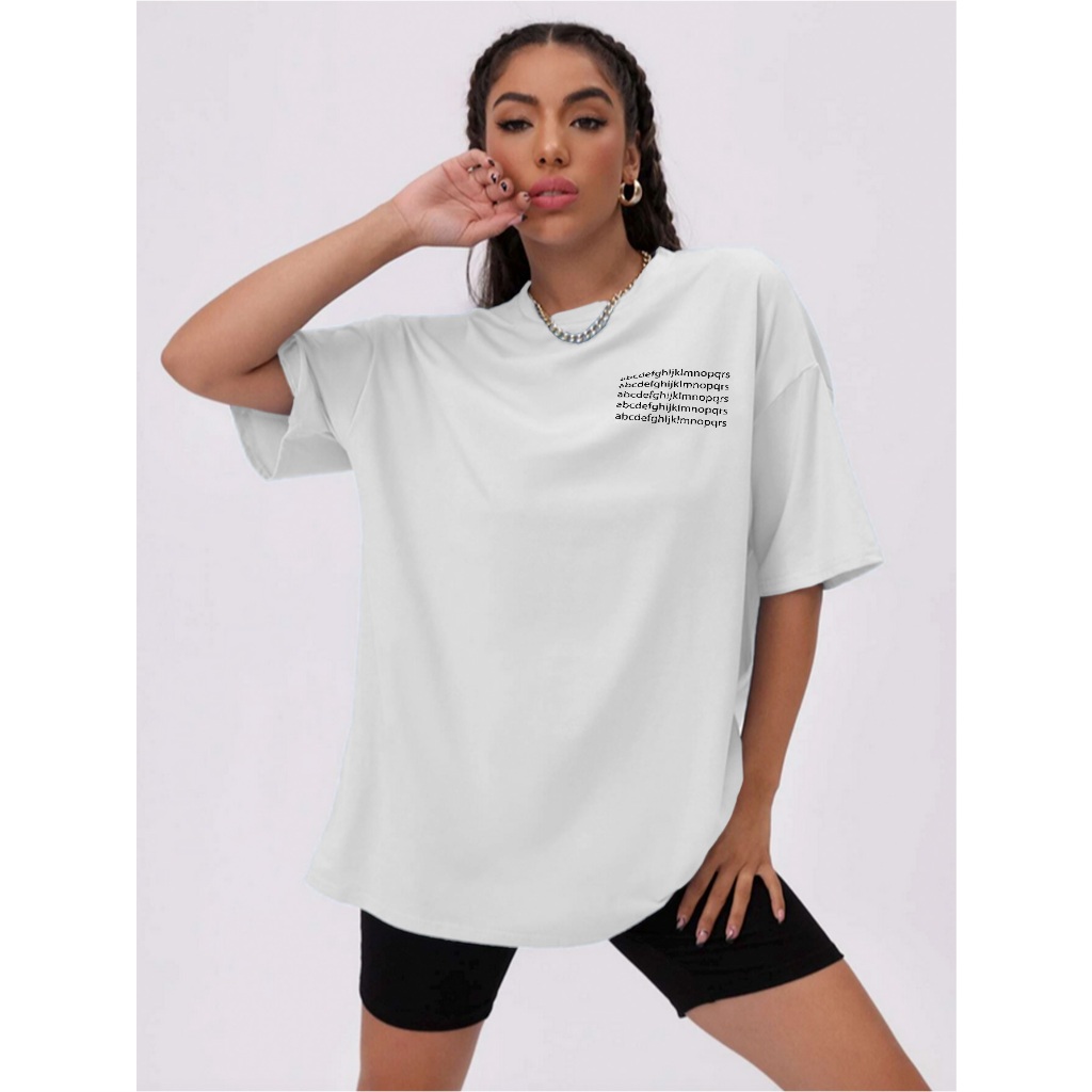 Camiseta ABCDEFGHIJKLMNOPQRS Estampa AlfabetoT-shirt Life Style