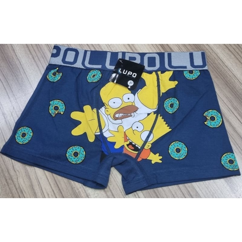 Cueca Boxer Adulto em Algodão Estampa do Simpsons Shopee Brasil