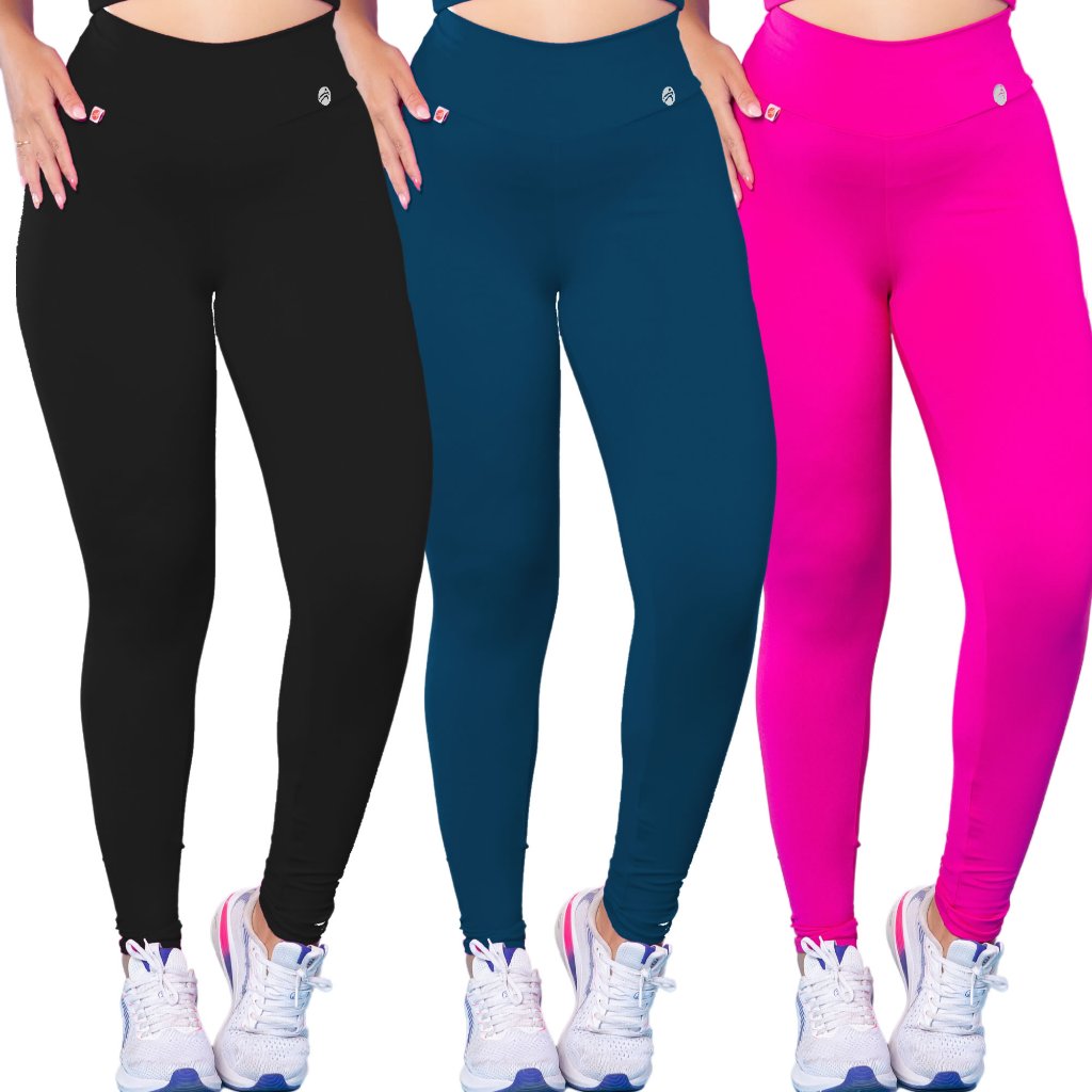 Calça Legging Feminina Poliamida Academia Cintura Alta Blackout