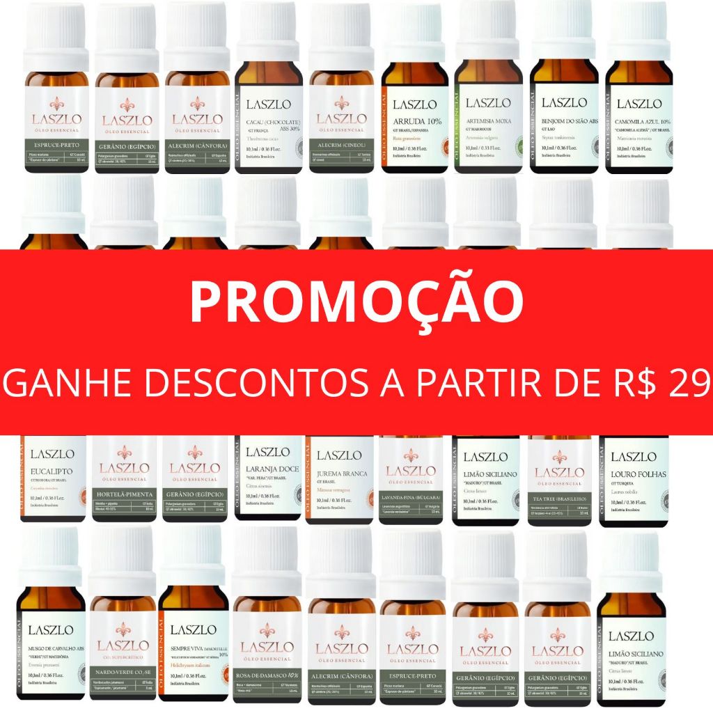 Óleo Essencial Laszlo para Aromaterapia e Cuidados Pessoais 100% Puro e Natural