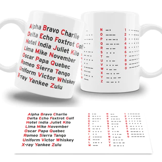 Caneca Personalizada Alfabeto Militar e Código Morse