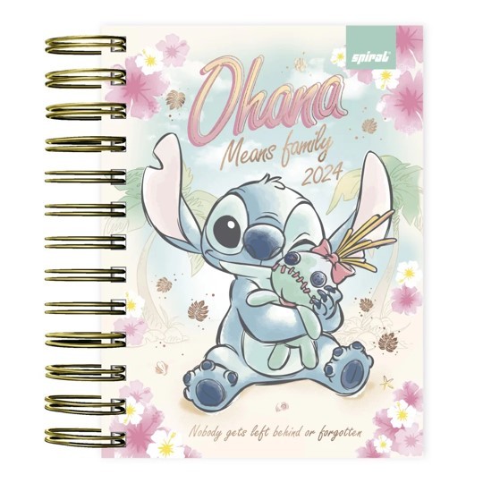 Agenda Diaria Mini 2024 Lilo Stitch 192 Fls Espiral Pequena