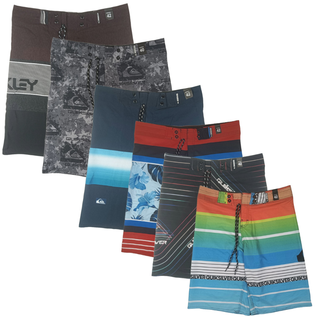 Kit 5 Bermudas Masculinas Elastano Surf Praia Seca Rápido Estampadas Promoção Lançamento 2024