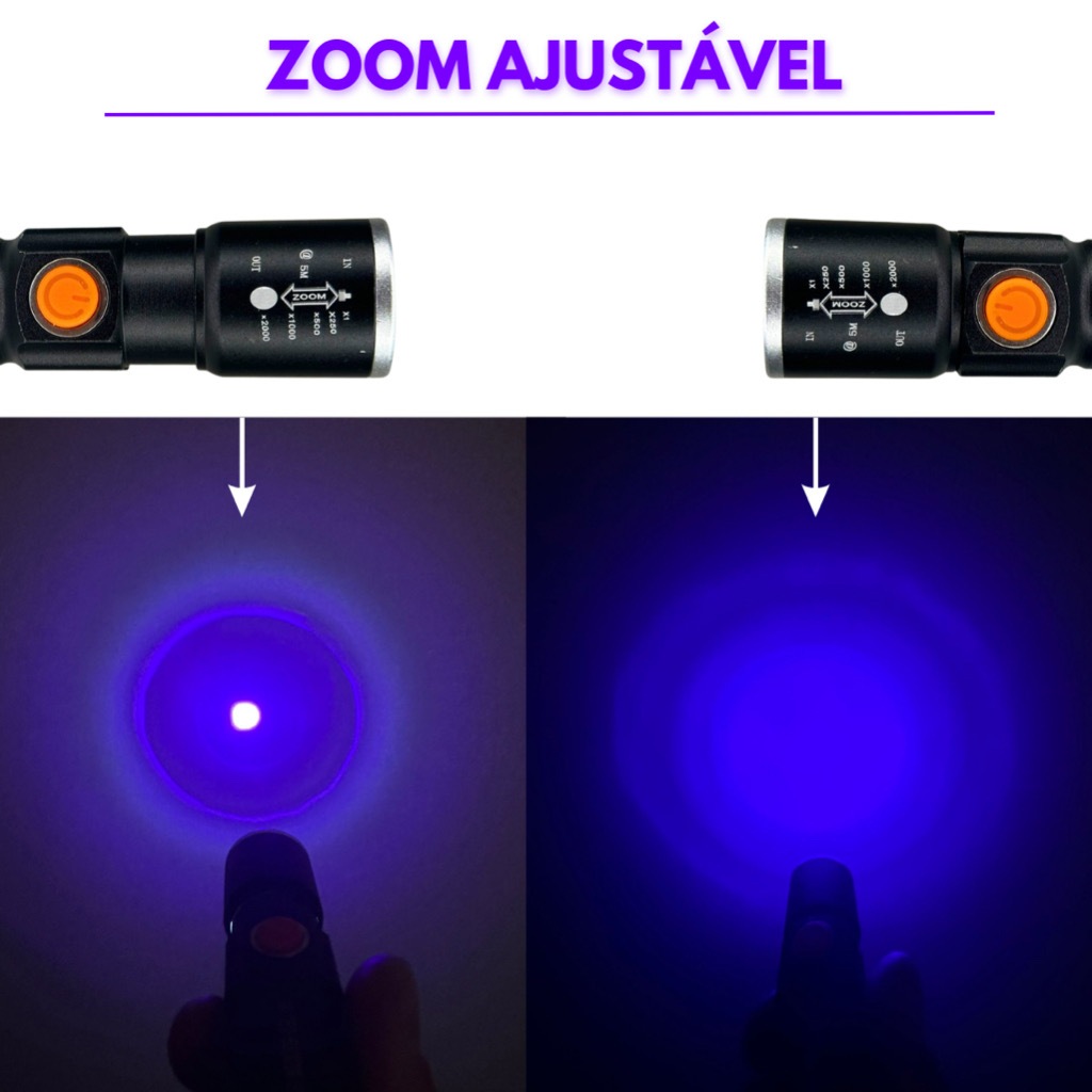 Lanterna De Led Potente Luz Negra Ultravioleta Uv Escorpião Y-7055 ...