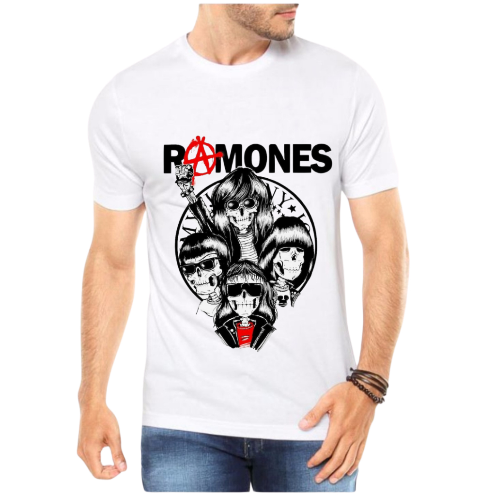 Linda camiseta Banda de Rock T-Shirt Banda Punk rock Ramones Blusa