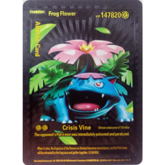 Carta Pokemon Folha de Ouro Preta Venusaur Hp Alta | Shopee Brasil