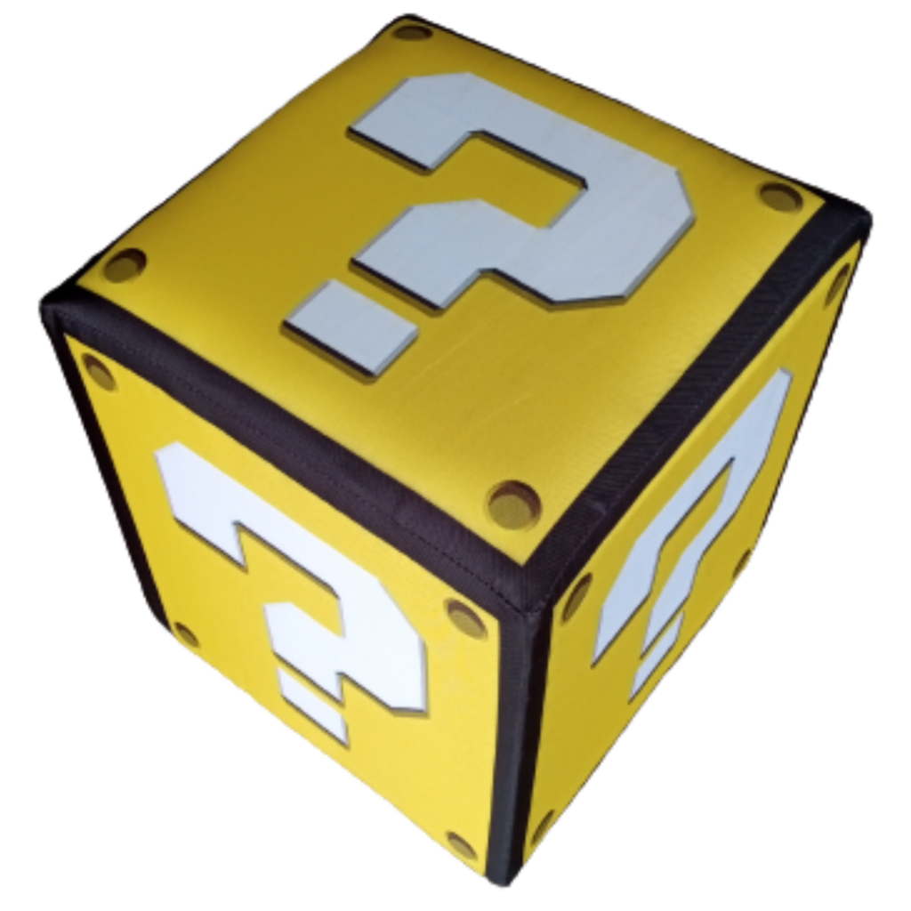 Pufe Quadrado Puff Gamer Jogos Super Mario Cubo Mágico