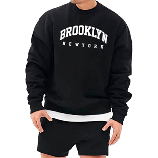 Moletom Sem Capuz Careca Masculino Feminino Gola Redonda Blusa New York Algodão Confort