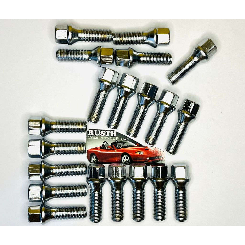 20 Parafusos Roda Longo Para usar Espaçador de Roda VWFOX POLO GOLF AUDI (5 FUROS)