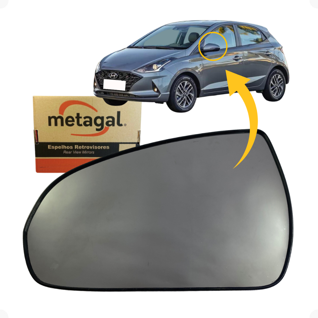 Espelho retrovisor Hyundai Hb20 lado Esquerdo motorista 2019 2020 2021 ...